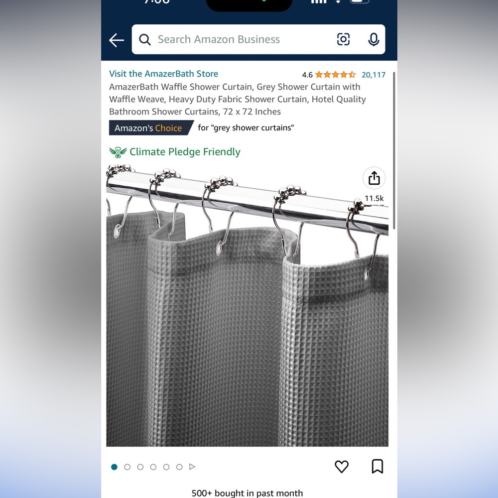 Grey Shower Curtain